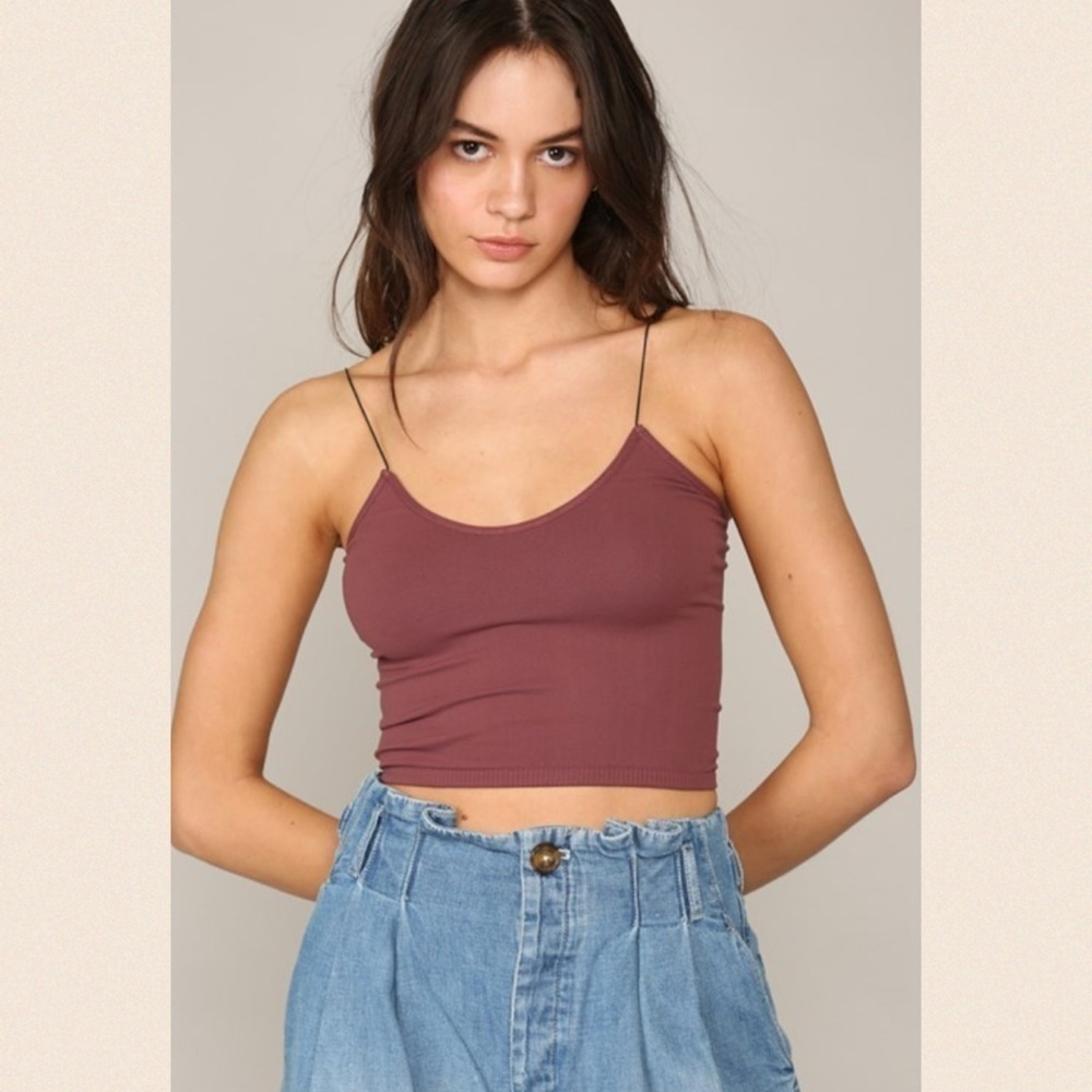 Dark Mauve Seamless Brami w/Ribbed Bottom